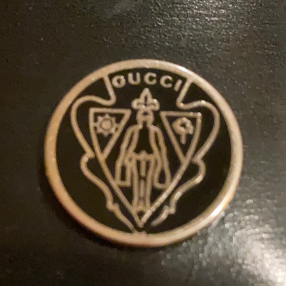 VINTAGE GUCCI BLACK LEATHER CHECKBOOK CARD HOLDER - Picture 5 of 5